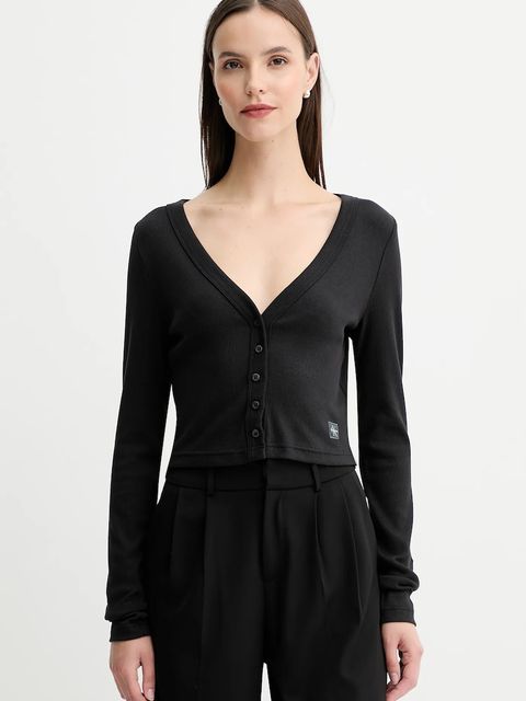 Calvin Klein Jeans kardigan damskie kolor czarny lekki LV047C204G - zdjęcie produktu nr 1