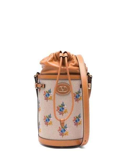 Valentino Garavani floral-pattern bucket bag - Neutrals - zdjęcie produktu nr 1