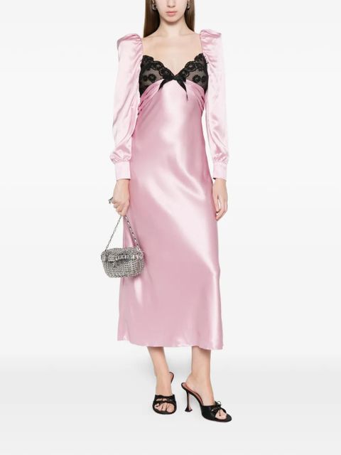 Alessandra Rich lace-detail midi dress - Pink - zdjęcie produktu nr 2