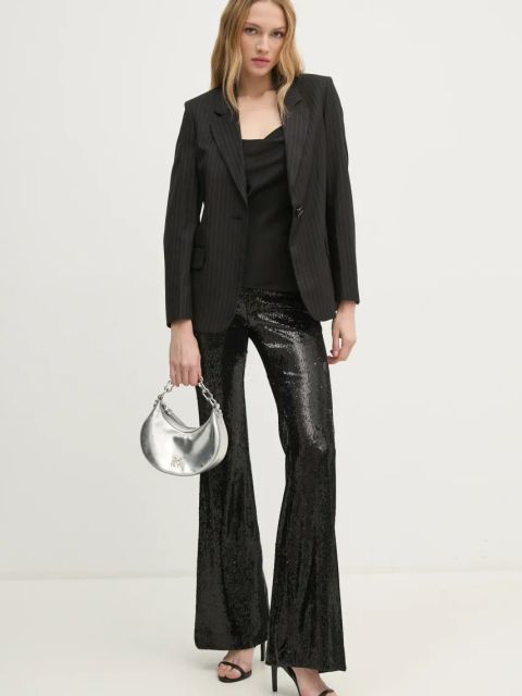 Sisley marynarka z domieszką wełny kolor czarny jednorzędowa wzorzysta 2C3DLW02J