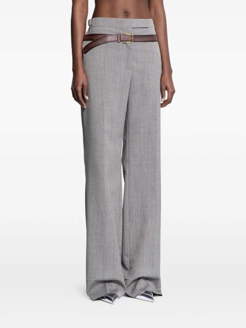 Prada belted straight-leg trousers - Grey - zdjęcie produktu nr 2
