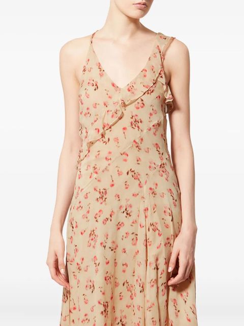 MARANT ÉTOILE Luxie floral-pattern midi dress - Neutrals