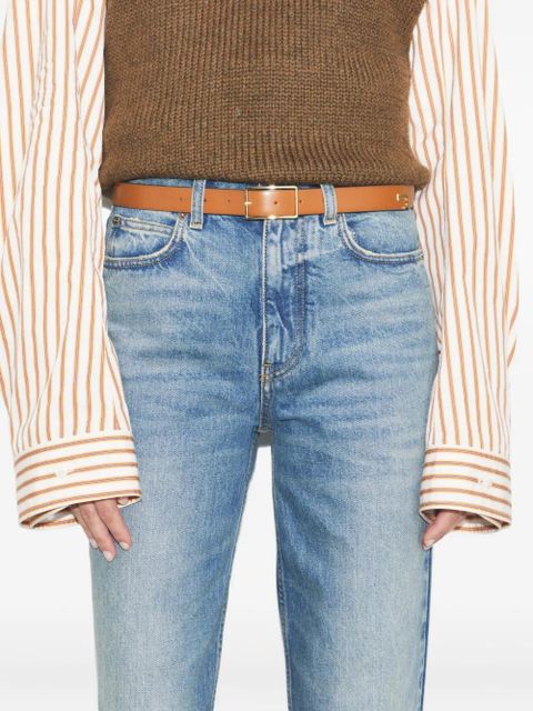 Tory Burch logo-buckle leather belt - Orange