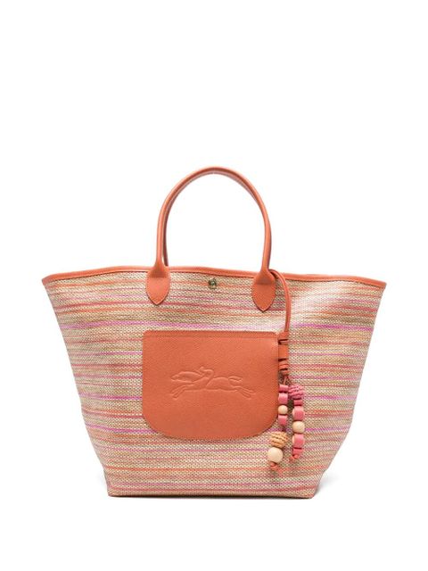 Longchamp Le Pliagestriped appliqué tote bag - Neutrals - zdjęcie produktu nr 1