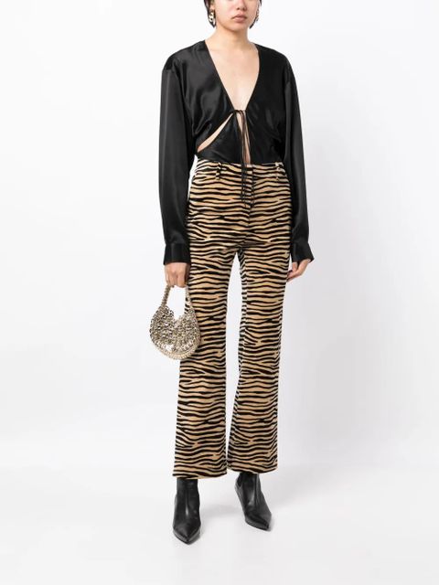 Rabanne tiger-print straight-leg trousers - Multicolour