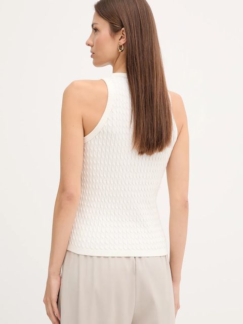 Tommy Hilfiger kamizelka bawełniana damski kolor biały WW0WW45706 - zdjęcie produktu nr 2