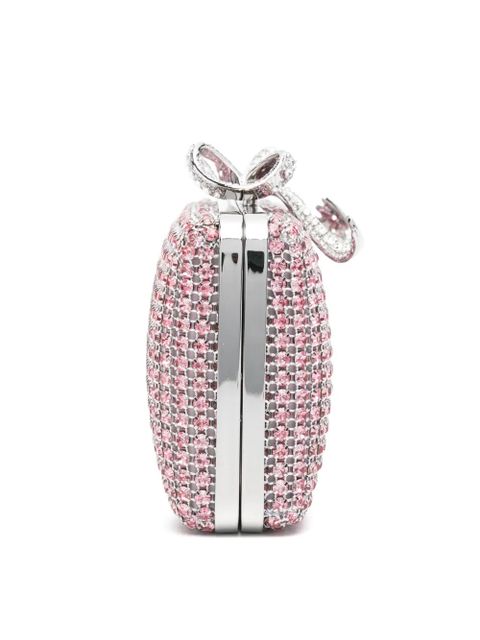 Self-Portrait crystal-embellished clutch bag - Pink