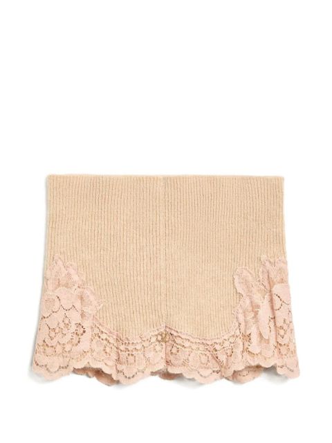 Valentino Garavani cashmere lace-detailing headband - Neutrals - zdjęcie produktu nr 1