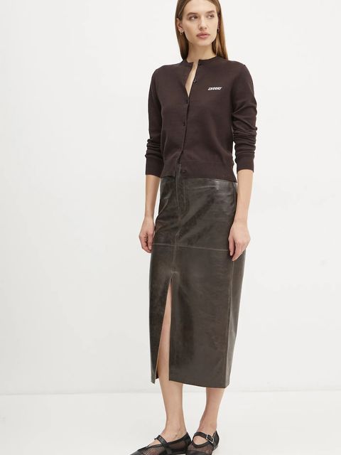 Day Birger et Mikkelsen spódnica skórzana Niki kolor brązowy midi prosta DAY65243576 - zdjęcie produktu nr 2