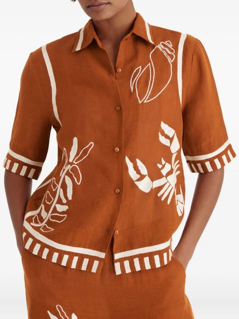 ERES Crab button-up shirt - Brown