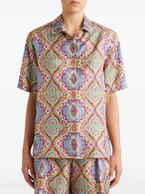 ETRO paisley-print silk shirt - Pink