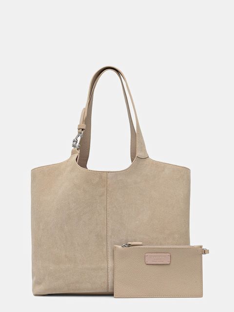 Coccinelle torebka zamszowa kolor beżowy E1.THE.11.01.01 - zdjęcie produktu nr 1