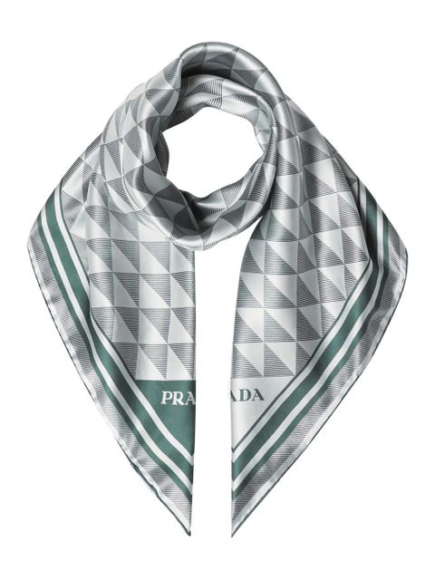 Prada geometric scarf - Grey - zdjęcie produktu nr 2