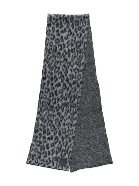 ANINE BING leopard-print wool scarf - Grey - zdjęcie produktu nr 1