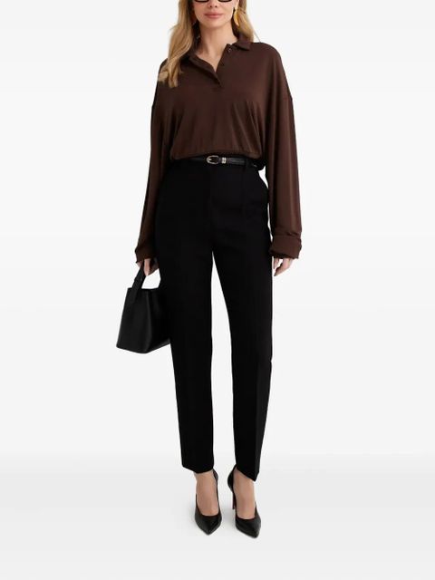 Aya Muse buttoned polo top - Brown - zdjęcie produktu nr 2