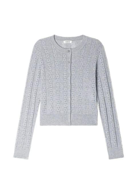 SANDRO buttoned knitted cardigan - Grey - zdjęcie produktu nr 1
