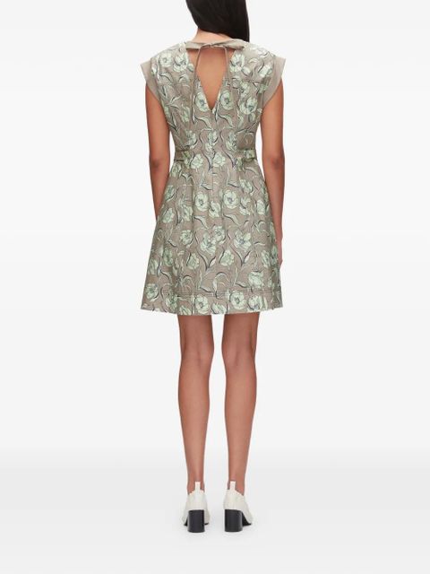 3.1 Phillip Lim floral tie back mini dress - Neutrals