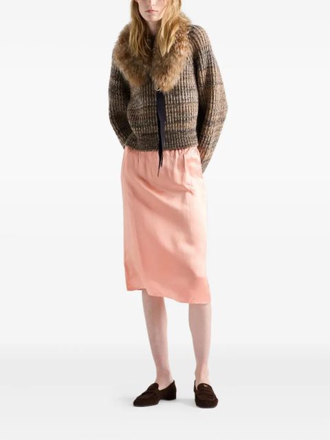Prada elasticated-waist silk skirt - Orange