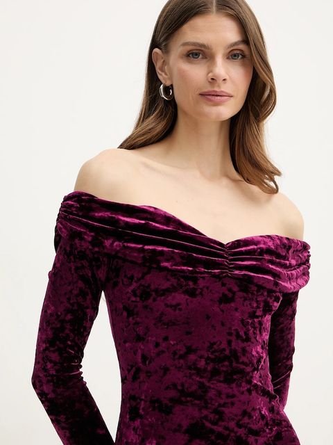 Guess sukienka kolor bordowy mini dopasowana W6PK1M KJ170