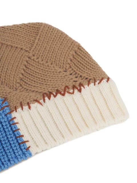 Marni cable-knit colour-block beanie - Neutrals - zdjęcie produktu nr 2