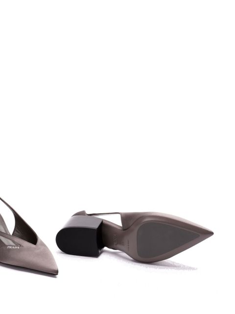 Prada 55mm satin cut-out pumps - Grey