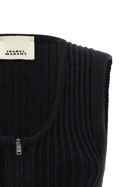 ISABEL MARANT Devima ribbed zip vest - Black