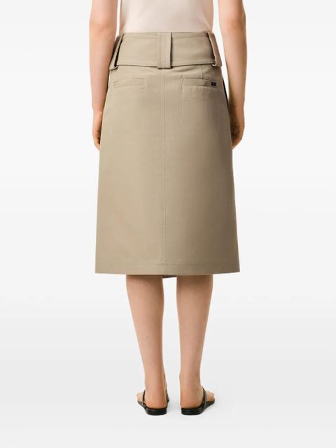 AMI Paris wrap belt cotton midi skirt - Neutrals