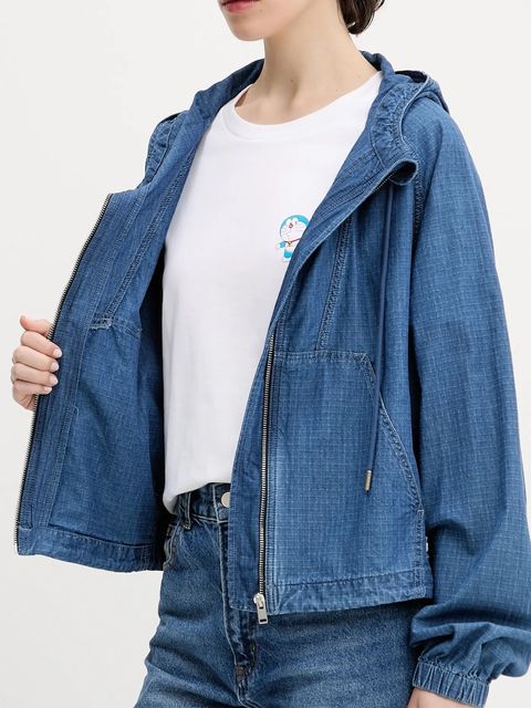 Tommy Jeans kurtka bawełniana kolor granatowy przejściowa oversize DW0DW21064
