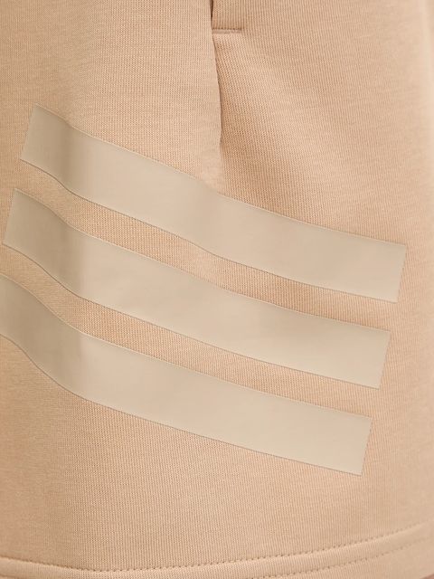 adidas szorty Future Icons damskie kolor beżowy z nadrukiem high waist JW7834