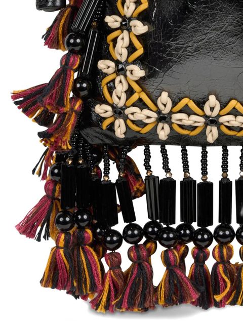 ETRO Kalispera fringing leather small shoulder bag - Black