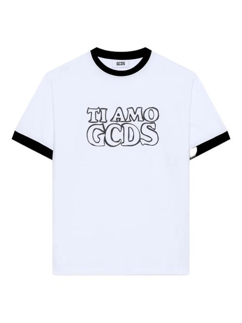 GCDS graphic-print ringer T-shirt - White - zdjęcie produktu nr 1