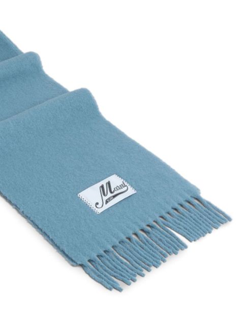 Marni logo-patch alpaca wool-blend scarf - Blue - zdjęcie produktu nr 2