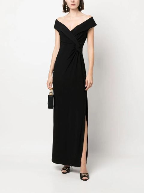 Lauren Ralph Lauren sleeveless pinched-waist gown - Black
