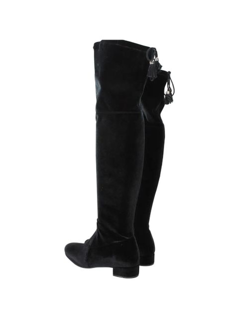 Prada velvet over-the-knee boots - Black