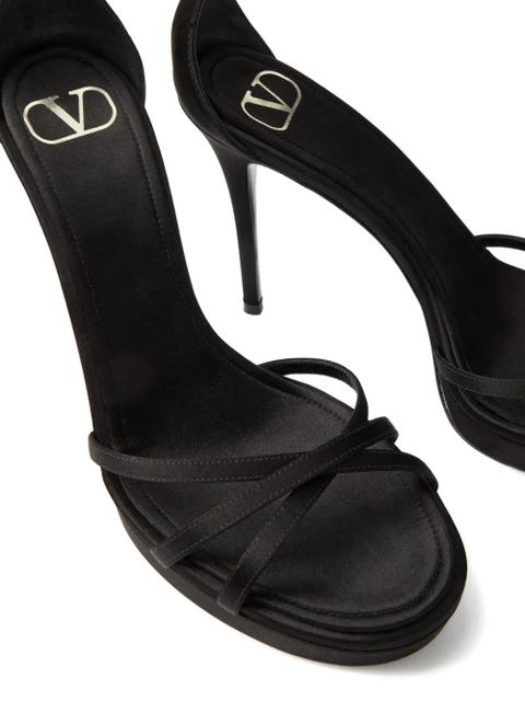 Valentino Garavani 120mm Eveninglam satin platform sandals - Black - zdjęcie produktu nr 2