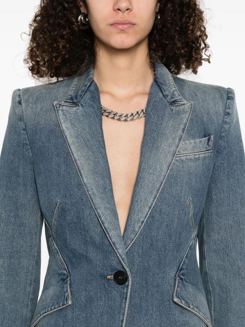 Alexander McQueen denim blazer - Blue