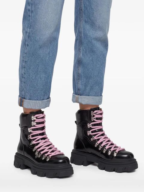 GANNI chunky-sole combat boots - Black