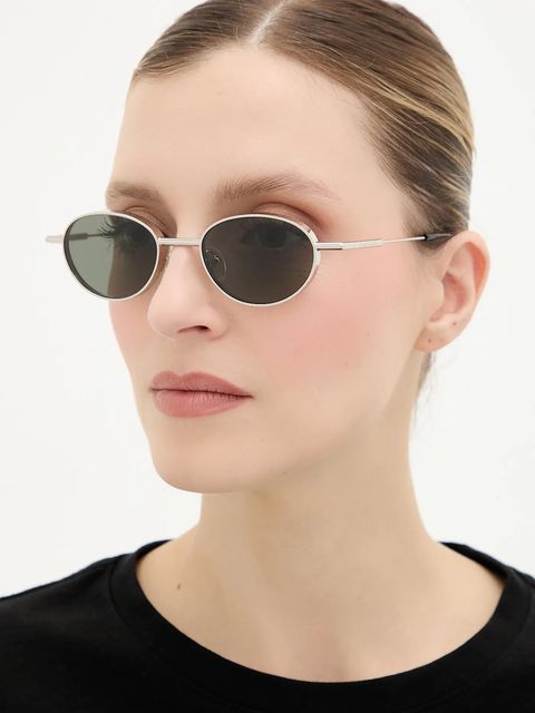 Alexander McQueen okulary przeciwsłoneczne kolor srebrny AM0523S