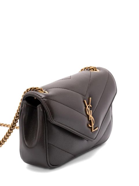 Saint Laurent mini Loulou cross body bag - Brown