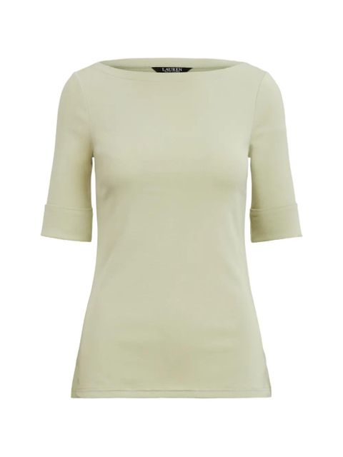 Lauren Ralph Lauren cuffed boat-neck top - Green - zdjęcie produktu nr 1