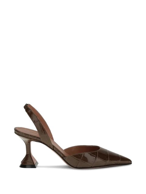 Amina Muaddi Holli slingback heeled pumps - Brown - zdjęcie produktu nr 1