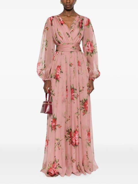 Dolce & Gabbana floral V-neck maxi dress - Pink - zdjęcie produktu nr 2