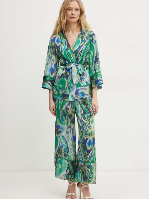 Simona Corsellini kimono kolor zielony wzorzysta P25CPGI012