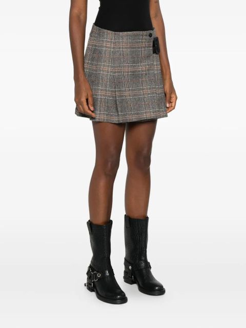 PINKO pleated check skirt - Grey