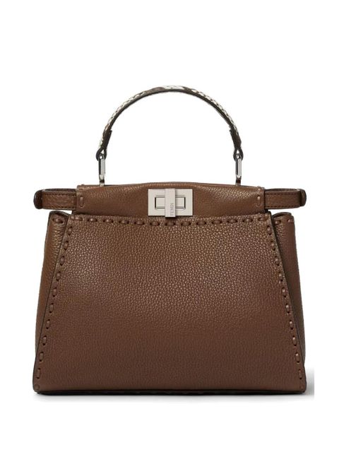 FENDI mini Peekaboo leather tote bag - Brown - zdjęcie produktu nr 2