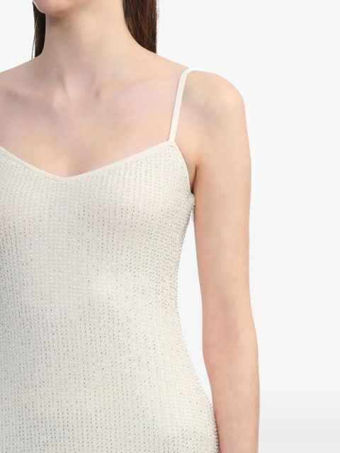 Self-Portrait rhinestone-embellished sleeveless maxi dress - Neutrals