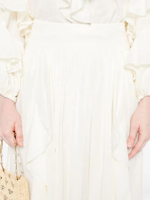ZIMMERMANN ruffled maxi skirt - White