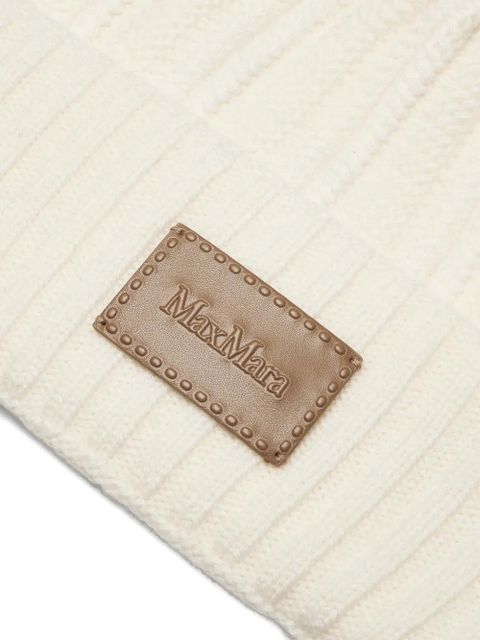 Max Mara ribbed patch beanie - White - zdjęcie produktu nr 2