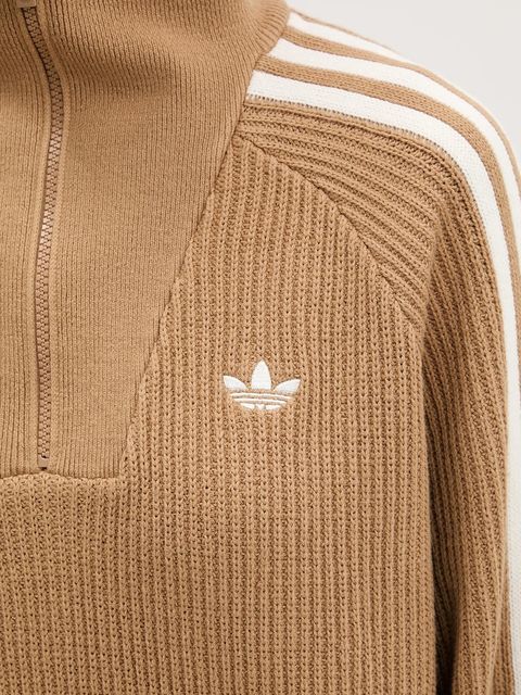 adidas Originals sweter Funnel damski kolor zielony z półgolfem KS7787