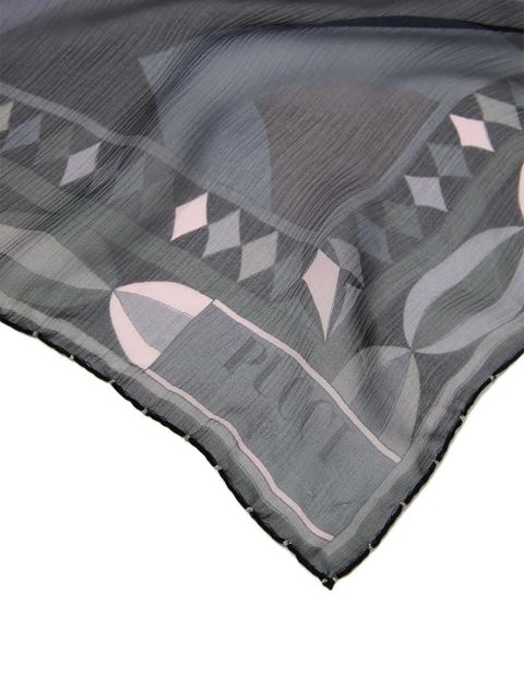 PUCCI Vivara-print silk scarf - Black - zdjęcie produktu nr 2